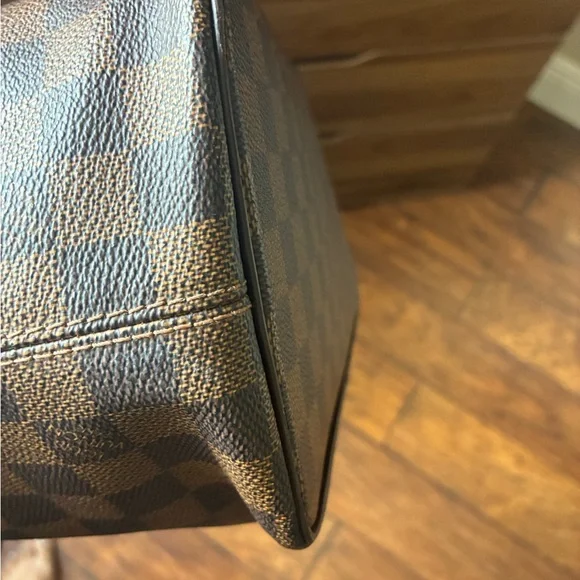 Authentic, Louis Vuitton Brown Checkered Tote with Gold Accents - Picture 6 of 16